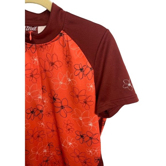 Crivit Women Large 12/14  Short Sleeve Cycling Biking Jersey Pocket 1/4 Zip - Picture 4 of 7